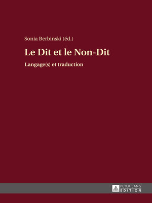 cover image of Le Dit et le Non-Dit